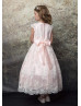 Cap Sleeves Lace Tulle Tea Length Flower Girl Dress